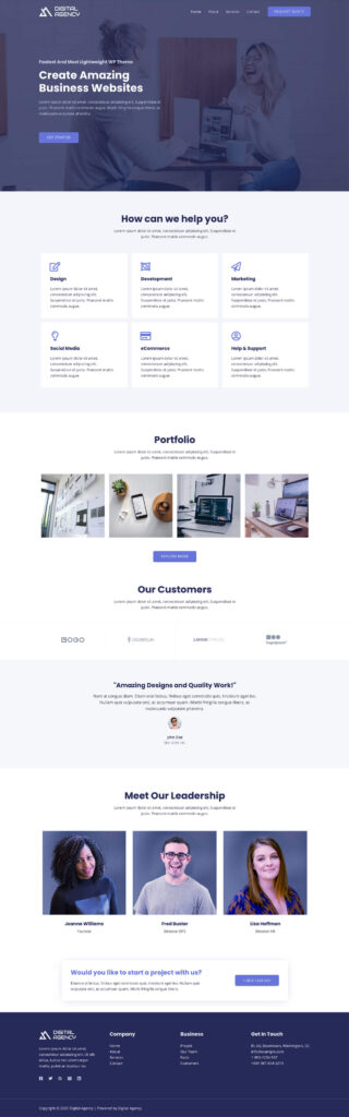 Digital Agency Homepage 320x1024