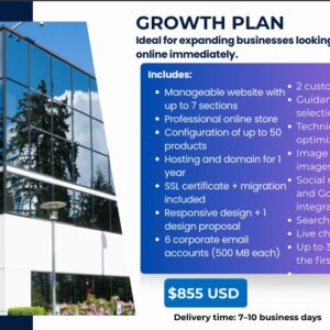 growth web plan – business website + online store