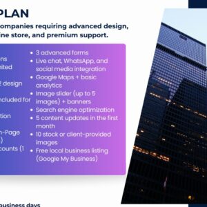 pro+ web plan – advanced e commerce & premium design